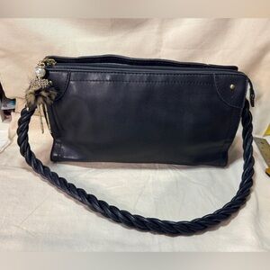 Relic Black Braided-Handle Shoulder Bag with Charm by Fossil